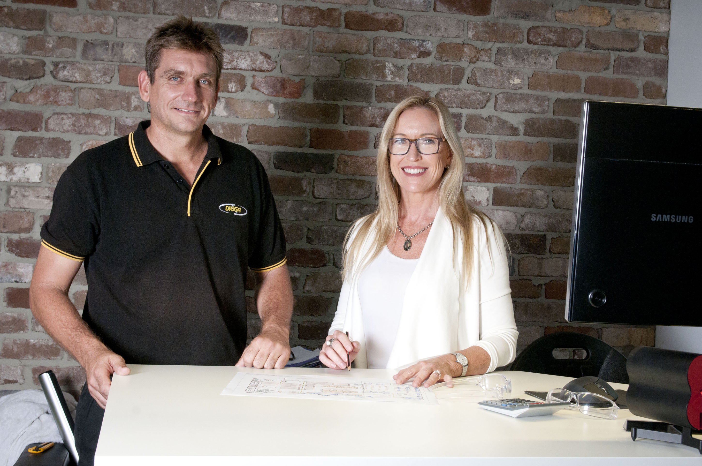 Digga CEO Suzie Wright, Production Manager Peter Moody